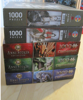 5 x 1000 Teile Fantasy Puzzle Konvolut  von Clementoni, Heye