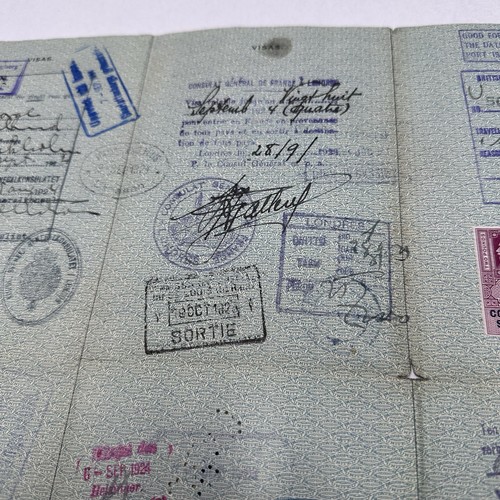 Pasaporte de Estados Unidos 1923 1924 con visas y estampillas - Documento de viaje de principios del siglo XX - Imagen 22 de 24