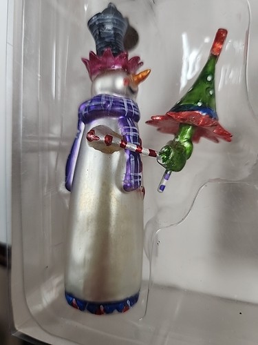 Department 56 kleine Borten mundgeblasenes Glas Weihnachtsschmuck (4) Weihnachtsmänner/Schneemänner - Bild 9 von 9