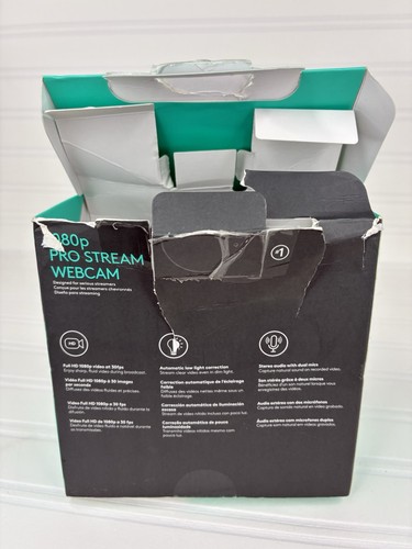 Logitech 1080p Pro Stream Webcam HD Video Streaming, Recording NEW Open Box - Picture 7 of 8