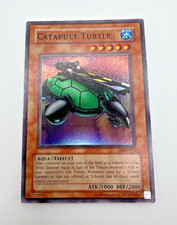 Vintage Yu-Gi-Oh! Catapult Turtle (MRD-075, Super Rare) 2002 Print heavy Play