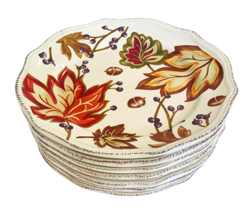Harvest Cream Mist Salad Dessert Plates Set of 7 Better Homes & Gardens 8 3/8” - Picture 1 of 9