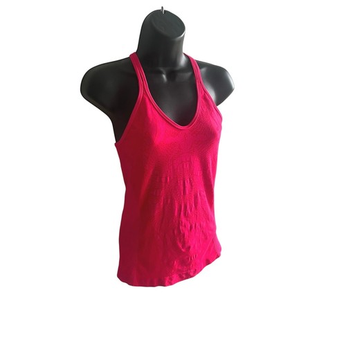 Zella Hot Pink Seamless Racerback Workout Tank Top Medium Performance Activewear - Picture 3 of 6