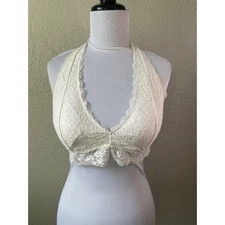 Gilly Hicks Cream Lace Halter Bralette - Elegant Sexy Lingerie Top