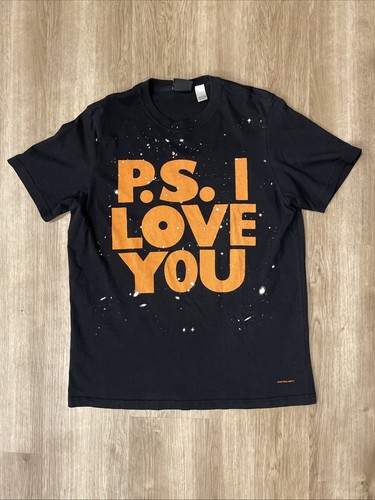 PS Paul Smith T-Shirt/Graphic P.S. I Love You 100% Organic Cotton Black Size XL - Picture 4 of 13
