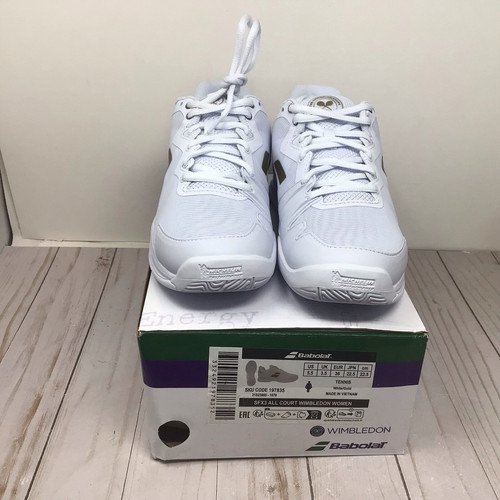 Babolat Women’s SFX3 Wimbledon All Court Tennis Shoes White Gold Size 5.5 Shoe