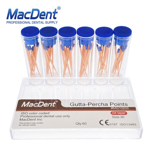 Endodoncia Gutta Percha Puntos Dental Endo Raíz Canal .02/.04/.06 Cónico 1 Caja - Imagen 35 de 41