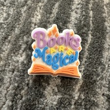 Pin Books Are Magical Brooch Backpack Hat Lapel Book Reader Flexible PVC New
