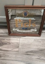 Piels Beer Mirror Bar Sign  Mancave Decor Pub Tavern 