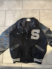 Black Highschool Letterman Meca Varsity Jacket , 90s Made In USA , Size Xl