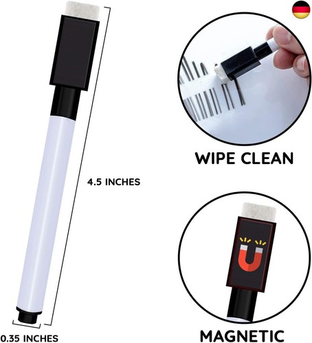 Autoau Whiteboard Marker 10 Stück, Folienstift Abwischbar mit Magnetisch Dry  - Bild 2 von 6