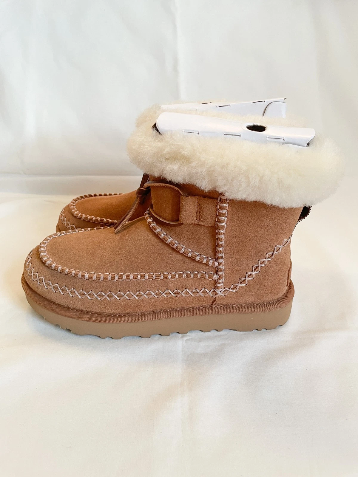 UGG Classic Mini Alpine Chestnut Suede Boots Women US 6 New Defects NWB