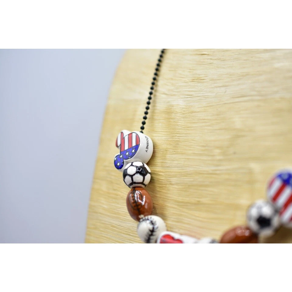 Collar con cuentas de vidrio Disney deportes fútbol béisbol fútbol EE. UU. #1 mamá BinA Foto 3 de 4