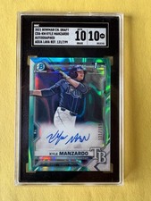 2021 Kyle Manzardo 1st AUTO #'d /199 AQUA LAVA SGC 10 Bowman Draft Chrome 43)
