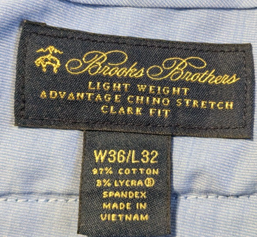 Pantalone uomo Brooks Brothers Advantage chino elasticizzato Clark Fit leggero 36x32 - Foto 2 di 8