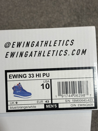 Patrick Ewing 33 Men's Basketball Shoes Blue Orange White Size 10 - Picture 12 of 13
