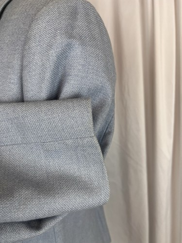 Faconnable hellblau Baumwoll-Wollmischung gewebt einreihig Kurzjacke GR. 10 - Bild 6 von 9