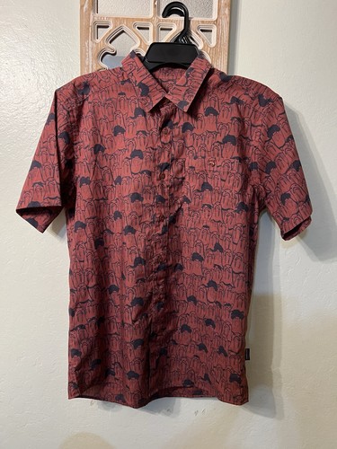 Patagonia Teen/Herren M Organic Cotton Shirt Rust Navy Walross Print RN51884 - Bild 1 von 9