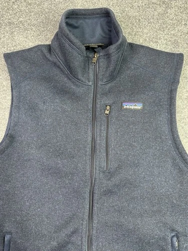 Patagonia Better Sweater Men’s Full Zip  Vest Blue M small rip on chest area image 3