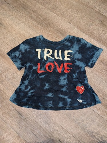 True Religion Damen-T-Shirt Acid Wash "True Love" Y2K Hipster Grafik Größe 3T - Bild 1 von 5