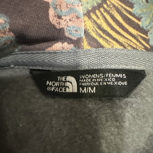 The North Face Sweater Womens Medium Gray Floral Pullover Hoodie Cotton New Med - Picture 11 of 11