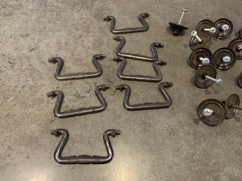 Vintage Drawer Bail Pulls Brass Swan Neck 3” on-centers Lot Of 7 1964 - Picture 9 of 9