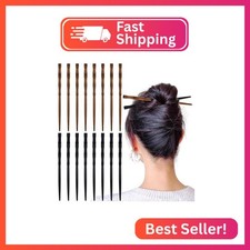 16 PCS Retro Wooden Hair Sticks Bamboo Shape Hair Chopsticks, Vintage Elegant Ha