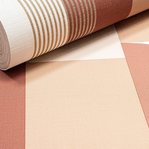 Burgundy Geometric Wallpaper Multi Gold Metallic Textured Vinyl Paste The Wall - Picture 2 of 6