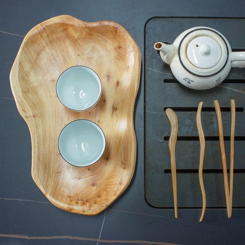 Handmade Wooden Fruit Bowl 11 to 13 Inch Serving Platter Rustic Dish - Picture 6 of 8