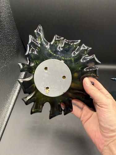 Doug Frates Studio Art Glas blau irisierend Karneval Teller Wandhalterung - Bild 2 von 3