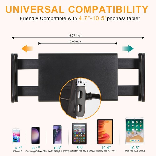 Gooseneck Tablet Mount Holder for Bed 4-10.5" Devices iPad Clamp Stand Kindle... - Picture 4 of 8
