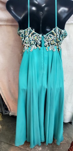 FabuLuxe Couture Ball Festlich Party Kleid Gr. XL Türkis/Cyan Bodenlang - Bild 14 von 17