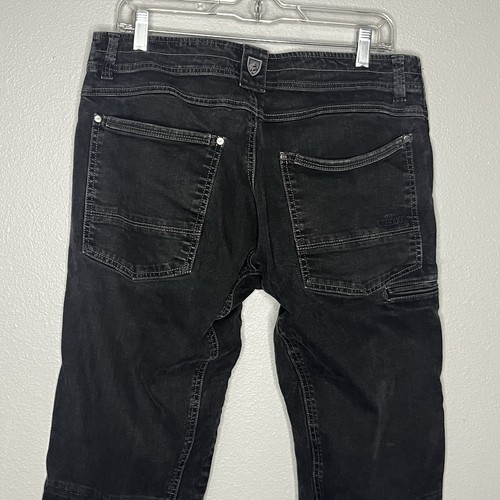 Kuhl Rydr Jeans Men 35x32 Black Stretch Hiking Outdoor Utility Pockets - Afbeelding 8 van 11