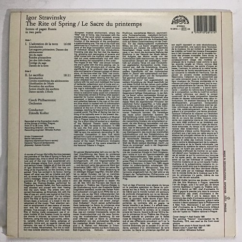 KOSLER Stravinsky The Rite Of Spring Mint 1981 Supraphon LP Pristine Vinyl + - Picture 2 of 2
