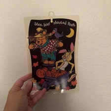 VTG Halloween Winnie The Pooh Suction Cup Window  Clings Set Of 3 Paper Magic