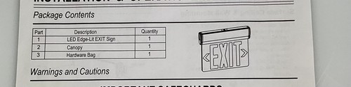 Mule Lighting Surface Mount LED Exit Sign - PVT-1-A-R-U-BA - Red Letters - Bild 2 von 2