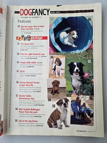 Dog Fancy Magazin April 2005 Parson Russell Terrier Border Collie Olde Englisch - Bild 2 von 4
