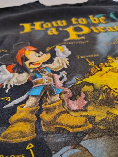 Vintage Walt Disney World Pirates Of The Caribbean Kids Tshirt Small Black Rare - Picture 3 of 11