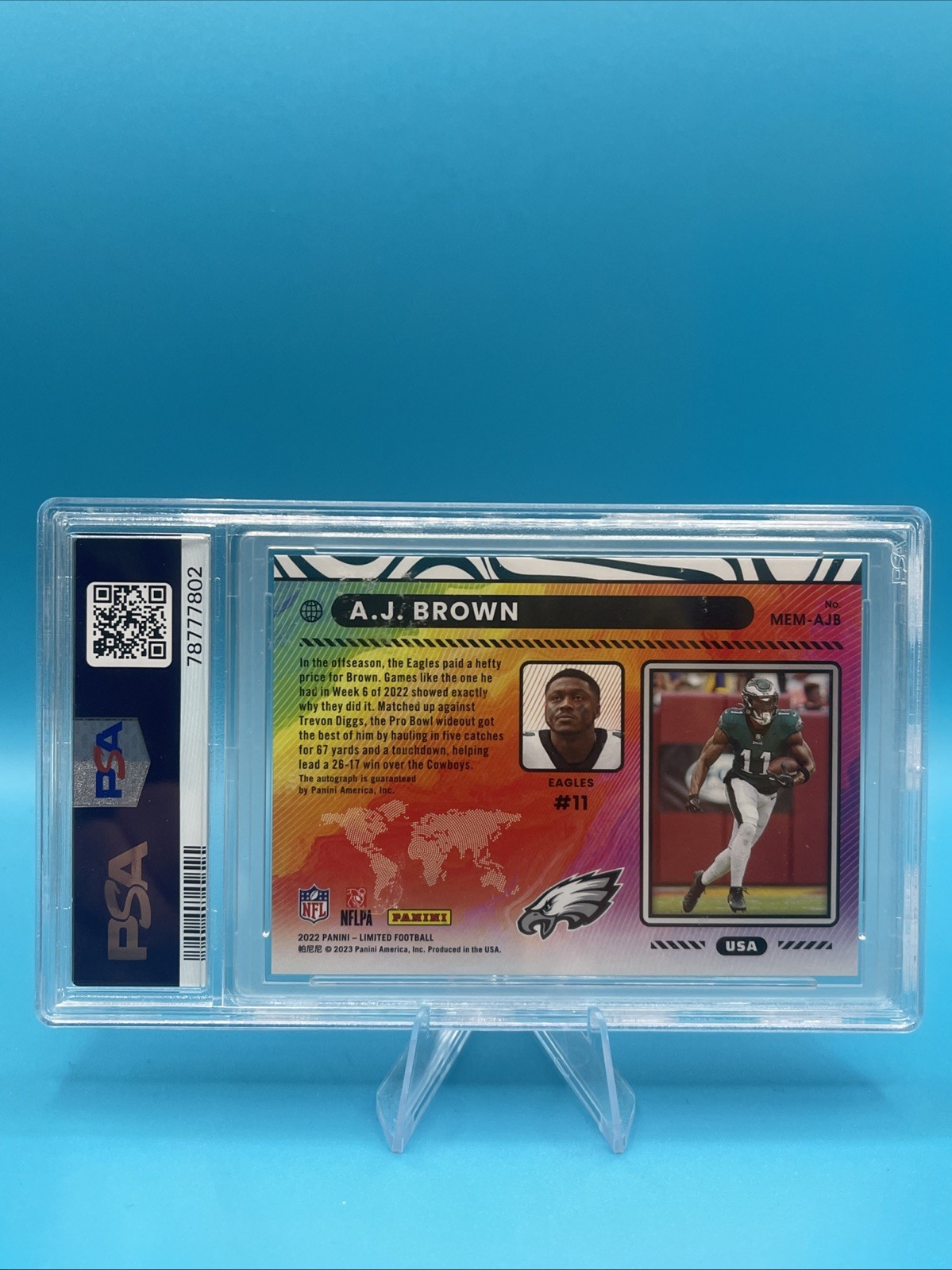 2022 Panini Limited Membership A.J. Brown /25 PSA 10! MINT Eagles SSP POP 1 view 4