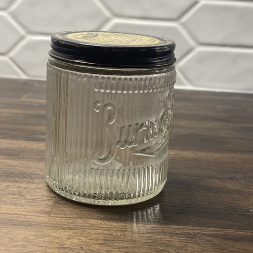 Beautiful Vintage Burma Shave Ribbed Jar 8 Ounce  with Lid. Amazing Patina.  - Bild 4 von 18