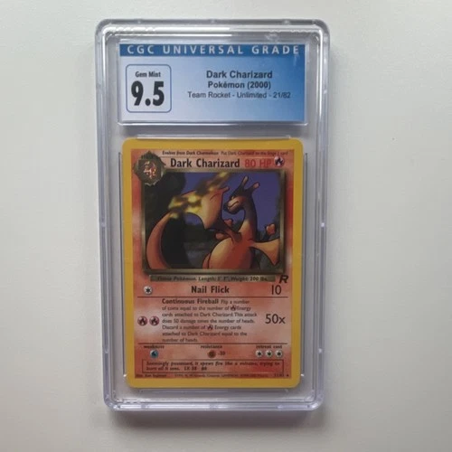 CGC 9.5 Dark Charizard Team Rocket 21/82 Rare Unlimited Regular Pokémon Card