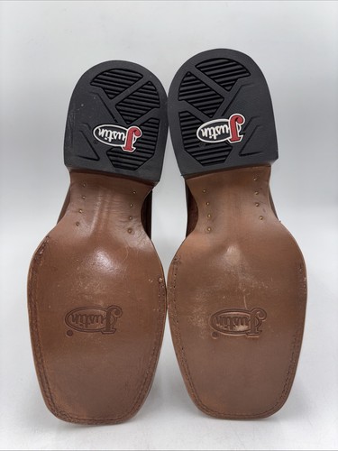 Justin Big News 11" Westernstiefel eckige Zehenpartie walnussbraun Herren Größe 9 D - Bild 5 von 7