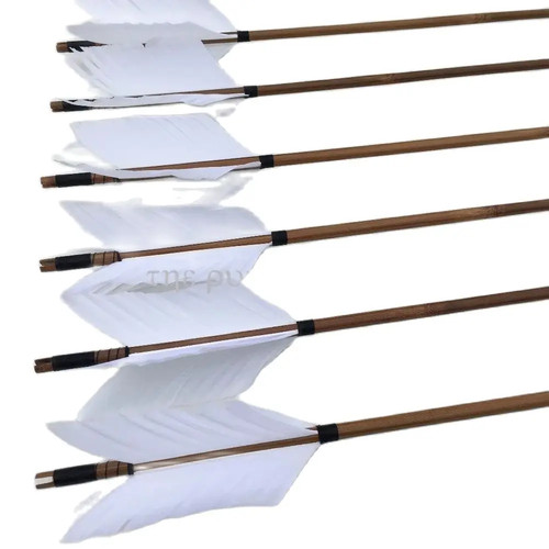Für Recurve Traditional Langbogen 6/12 Stück Chery Bambuspfeile mit schwarzen Nocken - Bild 15 von 26