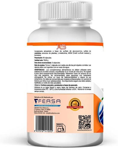 Potente Cúrcuma Orgánica con Glucosamina, Condroitina y Colágeno | 90 Cápsulas. - Imagen 6 de 7