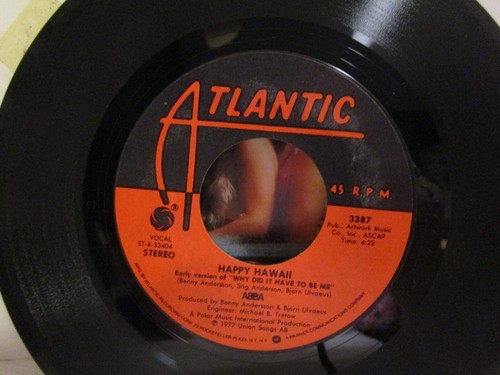 45RPM ABBA ~ Knowing Me, Knowing You / Happy Hawaii 1977 NM Disco Atlantic - Picture 4 of 5