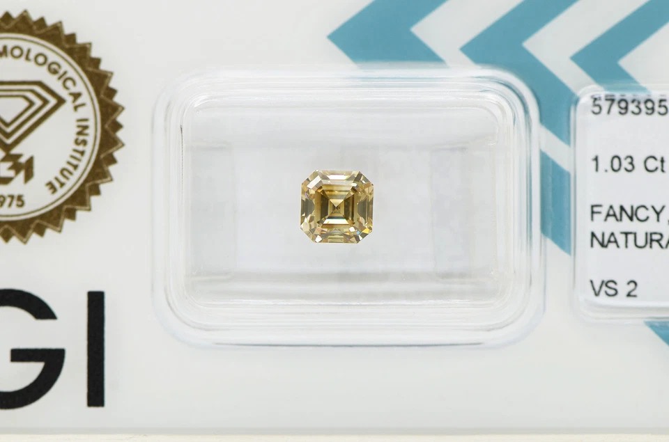 Asscher Shape Diamond Fancy Brown Color Loose 1.03 Carat VS2 IGI Certificate - Image 2 of 4