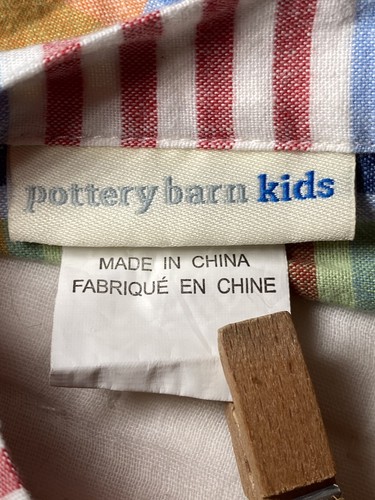 Juego de 2 fundas de almohada a cuadros de algodón acolchado europeo Pottery Barn para niños - Imagen 7 de 8