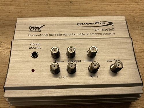 CHANNEL PLUS DA-506BID 3 x 8 Bi-Directional Coax Amplifier /FRA320 - Picture 3 of 10