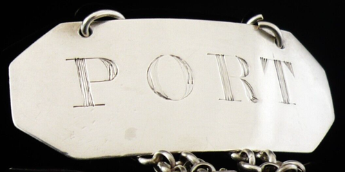 Scottish Antique Sterling Silver PORT Decanter Label, Dick & Robertson c.1796 - Picture 1 of 12
