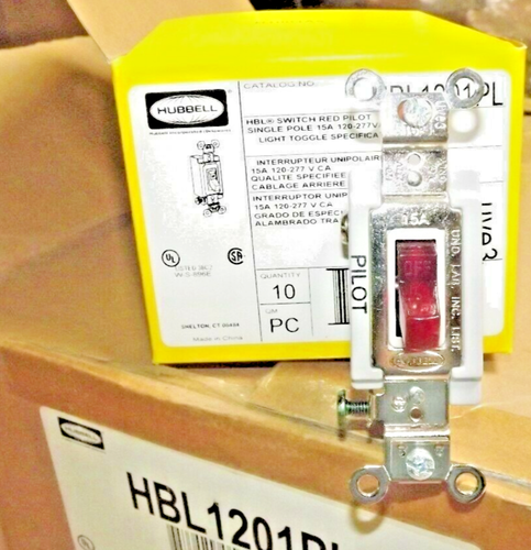caja de diez (10) HBL1201PL Interruptor piloto rojo Especificación Grado - Imagen 5 de 6
